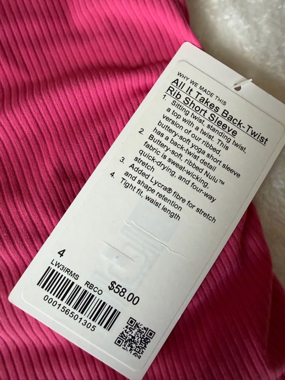 lululemon All It Takes Ribbed Back-Twist NWT - Picture 3 of 5